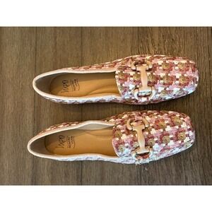 Impo Womens 7M Pink Gold Woven Bit Loafers Memory Foam Square Toe Flat Shoes